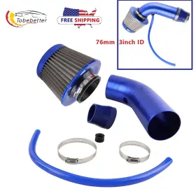 Afzh04-bl 2bebetter High Flow Cold Air Intake Filter 3 Inch Induction Inlet Pipe Aluminum Hose System Us