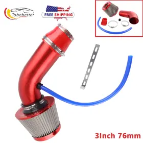 Afzh04-rd 2bebetter 3 Inch 76mm Racing Air Intake Filter Aluminum Pipe Power Flow Stainless Steel Mesh R