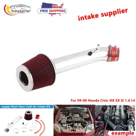 Aim035-1.6l-intake 2bebetter Short Ram Air Intake Kit And Red Filter For 1996-2000 Honda Civic Hx Ex Si 1.6l L4