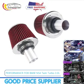 Kl01-red-z 2bebetter Performance Dual Cone Filter Air Intake Adapter For 135i 335i 535i Z4 N54 3.0l