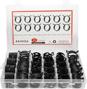 Akihisa 783919238756 60 Pcs 28-33mm Spring Hose Assortment Kit3 60pcs Black