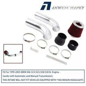 Aim022-rd-sl-w Anwenchapey For Bmw E46 323/325/328/330 I6 99-05 With Filter Red Cold Air Intake Induction Kit