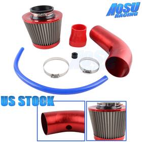Aosuracing Afzh04-rd-t Red 3 Inch 76mm Car Pipe Hose System Power Flow Cold Air Intake Filter Induction Kit