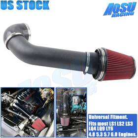 Aosuracing Aim028-rd-bk-thw For Ls1 Ls2 Lsx 4.8l 5.3l 5.7l 6.0l 4 Inch Ls Swap Air Intake Kit Red Filter