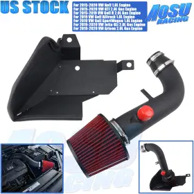Aim096-bk-rd Aosuracing Heat Shield Cold Air Intake System For 15-20 Vw Golf Gti R Jetta Arteon 1.8 2.0t