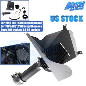 Aosuracing Dr231-bk-thw For Jeep Cherokee 2.5l 4.0l 4wd 2wd 1991-2001 Cold Air Intake Kit Black Filter