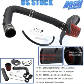 Dr250-bk-rd-thw Aosuracing Cold Air Intake Kit Dodge Charger/challenger/chrysler 300 3.6l 2011-2023
