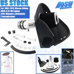 Dr55-bk-sl-thw Aosuracing For Nissan Altima 3.5l V6 2007-2012 Us Cold Air Intake Induction Heat Shield Kit