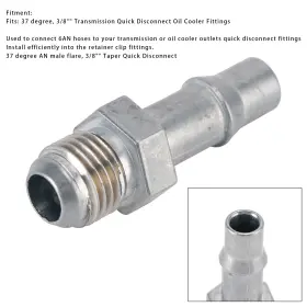 F06antr37501 Areyourshop 6an Male Flare To 3/8 Inch .375 Transmission Cooler Quick Disconnect Adapter H10