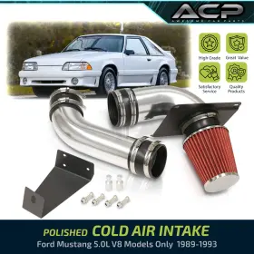 Ai-113ch-870-w3 Awesomecarparts Cold Air Intake Induction Chrome Heat Shield Filter For 89-93 Mustang Gt 5.0l