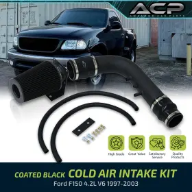 Ai-120bk-155-q0 Awesomecarparts Cold Air Intake Cai Kit Black 3.5 Inch Piping For 97-03 Ford F-150 / Heritage 4.2 V6