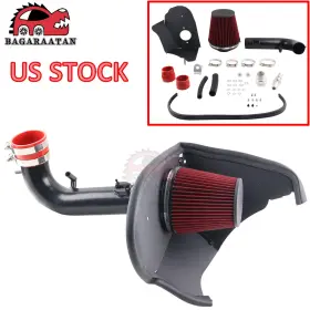 Aim030-rd-bk Bagaraatan Cold Air Intake System Kit Red Filter Heat Shield For 2016-21 Camaro 3.6l V6