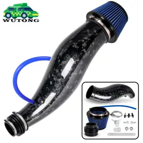 Ofi00079-f Bartoo Forged Carbon Fiber Cold Air Intake Pipe Filter Kit For 92-00 Honda Civic Eg Ek