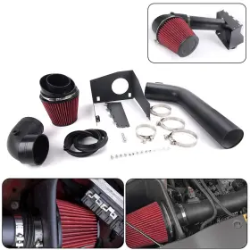 Ofi171 Batu Heat Shield Cold Air Intake System Red Filter For 09-10 Ford F150 5.4l V8