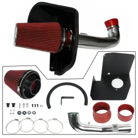 Bmp10723712it Brakemotorparts For Chevy/gmc 09-13 1500 V8 4.8l/5.3l/6.0l Cold Air Intake Kit Heat Shield Red