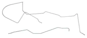9291f Classic Tube Late 1967-68 Mustang V8 2 Piece 3/8 Inch Steel Gas Tank To Fuel Pump Line