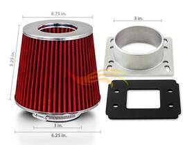 Eauto Tuning Eadp-unv Af3r Maf Sensor Intake Adapter Red Filter For 84-85 91-95 318i 1.8l L4