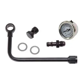 9109395 Edelbrock 81263 Black Fuel Line With 1-1/2 Inch Pressure Gauge