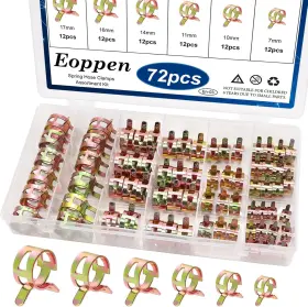 En-03 Eoppen 72pcs Spring Hose Clamps Fuel Line Silicone Vacuum Low Color Zinc