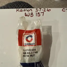 17051254 General Motors 1 Gm Delco Omc Stern Drive Fuel Filter Nut New Condition