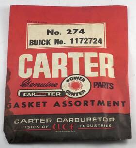 Gm 1172724 1955-1956 Buick Special Nos Carter 2bbl Carb Gasket Set