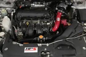 827-162r Hps Performance Red Short Ram Air Intake Heat Shield Kn Filter 08-14 Lancer 2.0