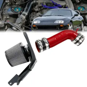 827-715r Hps Performance Red Shortram Air Intake With Heat Shield For 93-96 Toyota Supra 3.0l Non Turbo