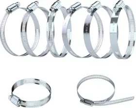 Hswc-terminal 616943715798 6 Pcs 5 Inch Stainless Steel Hose Clamps - Adjustable Worm Silver