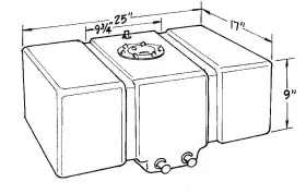 250-016-01 Jaz Products Fuel Cell - Drag Race 16 Gal 25 In Wide X 17