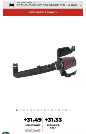 63-3122 K&n Filters Cold Air Intake For 2023 Chevy Colorado And Gmc Canyons 2.7l L4