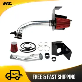 25et64jy5 Kac Cold Air Intake Kit Red With Heat Shield For 2010-2013 Chevy Silverado 1500 5.3l