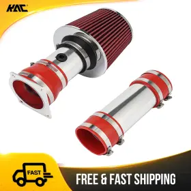 456ghjf Kac 3 Inch Cold Air Intake Kit Red Filter For 1994-1996 Ford F-150 5.0l/5.8l Bronco