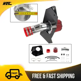 487fgn156 Kac Cold Air Intake Kit 3 Inch Red Filter With Heat Shield For 2007-2012 Nissan Altima