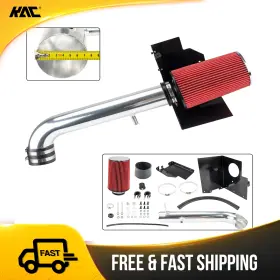 62dgy4j56n2 Kac For Jeep Wrangler Jk 2012-2018 Cold Air Intake Kit Red Filter 3 Inch W/ Heat Shield