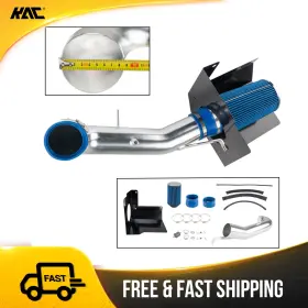 6dvgj2165 Kac Cold Air Intake Kit Blue Filter 3.5 Inch With Heat Shield For 07-08 Chevy Tahoe 5.3
