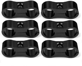 Larlansz 803015475517 6pcs An6 6an Billet Aluminum Fuel Line Mounting Hose Black