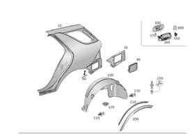 Mercedes-benz 166-630-33-03 Genuine Mercedes-benz Tank Filler Recess