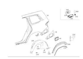 166-630-34-03 Mercedes-benz Genuine Tank Filler Recess