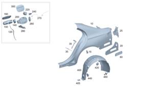 Mercedes-benz 214-630-14-01 Genuine Mercedes-benz Tank Filler Recess