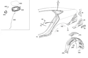 290-630-49-00 Mercedes-benz Genuine Tank Filler Recess