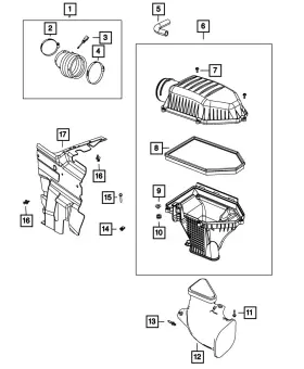 05182345ae Mopar Genuine Air Intake Shield 5182345ae