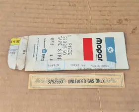 3792550 Mopar 1975-1989 Plymouth Dodge Chrysler Nos Unleaded Gasoline Only Decal