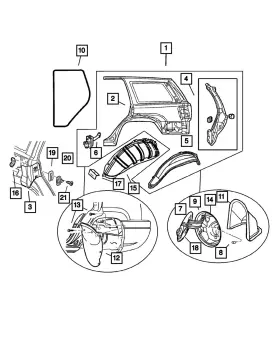 55135511ab Mopar Genuine Fuel Filler Housing