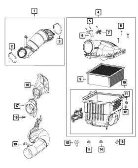 68139888ab Mopar Genuine Air Inlet Duct