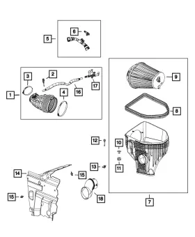 68322216aa Mopar Genuine Air Cleaner Duct