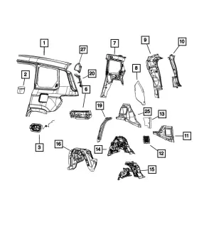 68428038ah Mopar Genuine Fuel Filler Housing
