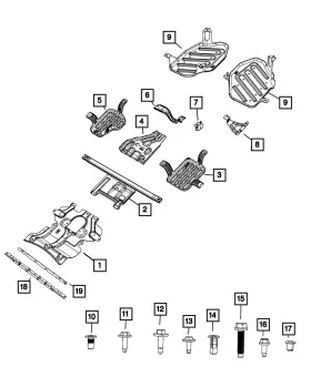 68440957aa Mopar Genuine Fuel Tank Skid Plate Left