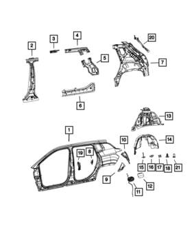 Mopar 68477591aa Genuine Fuel Filler Housing