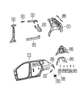 68477591aa Mopar Genuine Fuel Filler Housing