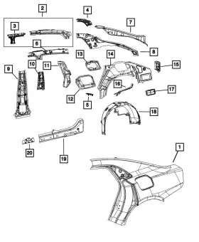 68585258ab Mopar Genuine Fuel Filler Door Reinforcement